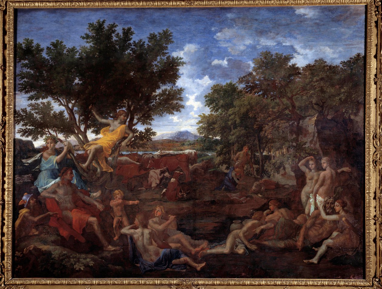 Apollo szerelmes Daphnéba. Nicolas Poussin festménye alkotó: Nicolas Poussin