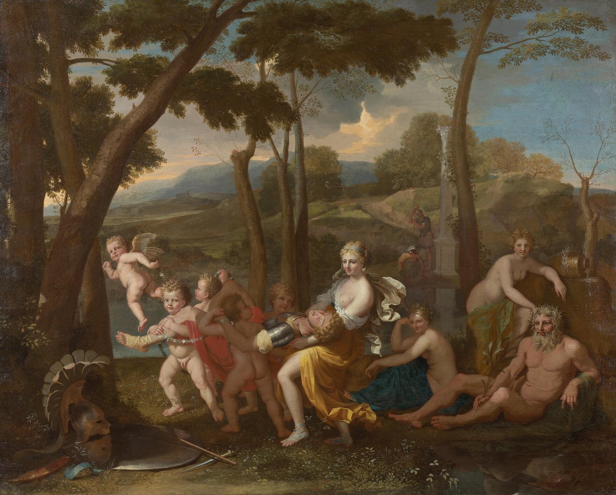 Armida elrabolja az alvó Rinaldót alkotó: Nicolas Poussin
