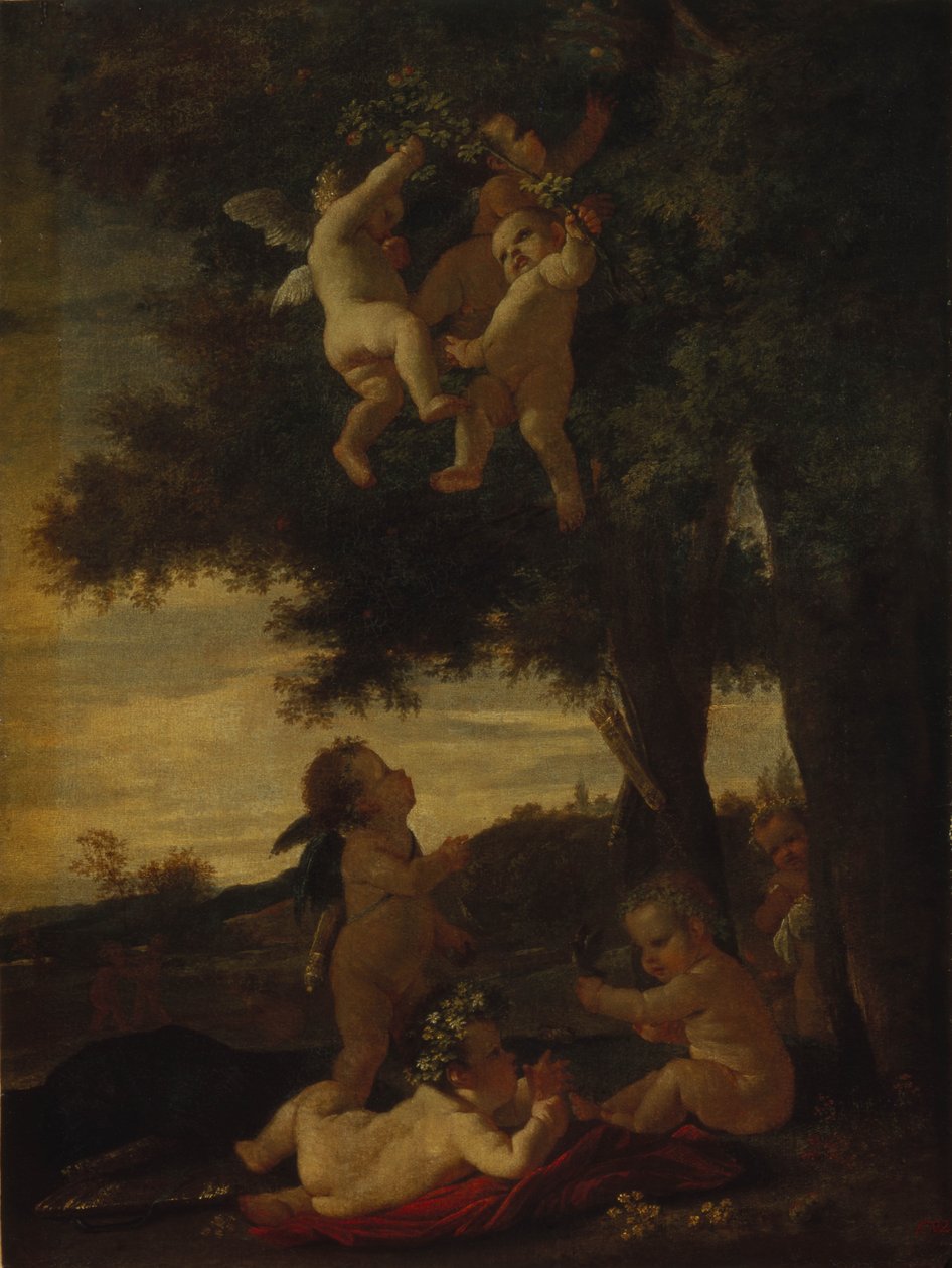 Ámorok és zsenik, 1630-1633 alkotó: Nicolas Poussin