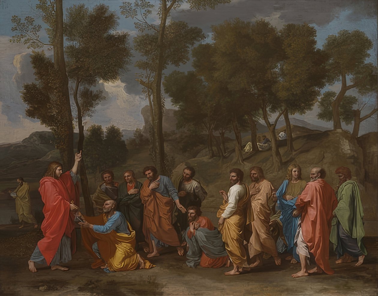 A felszentelés szentsége (Krisztus Péternek adja a kulcsokat). 1637-40 körül alkotó: Nicolas Poussin