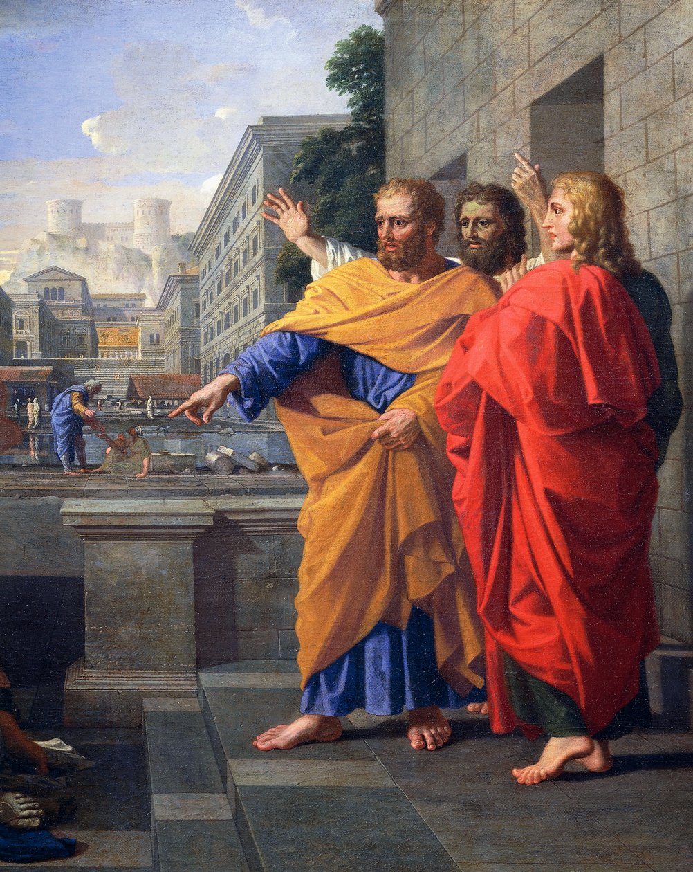 Sapphira, Ananias feleségének halála, aki égve esett el Szent Péter lábai előtt, 2581012 részlet, 1652 körül (olaj, vászon) alkotó: Nicolas Poussin