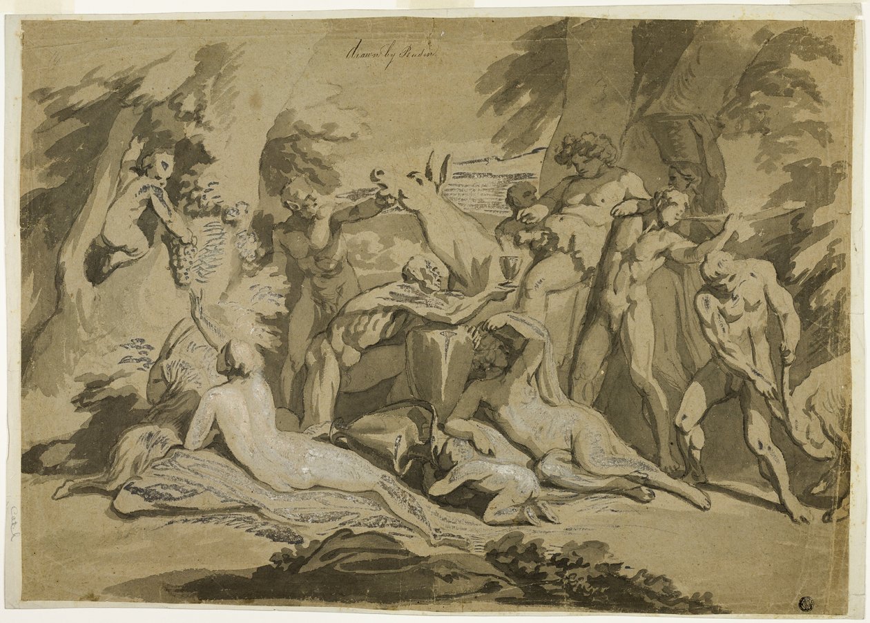 Részeg Silenus szatír és nimfák alkotó: Nicolas Poussin