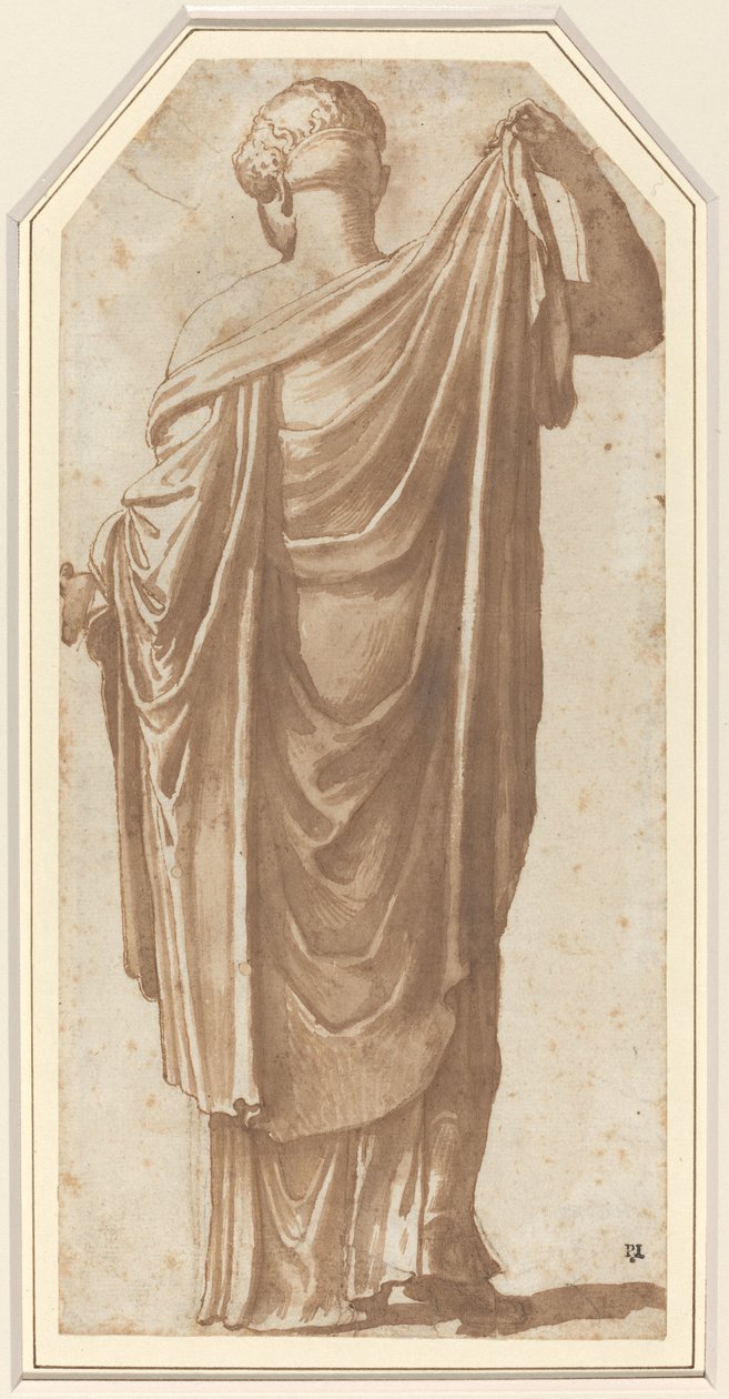 Római női szobor hátulról nézve alkotó: Nicolas Poussin