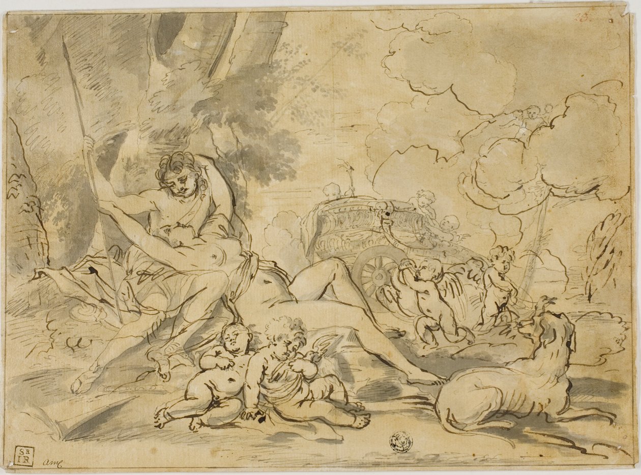 Figurák, szekér és kutya alkotó: Nicolas Poussin