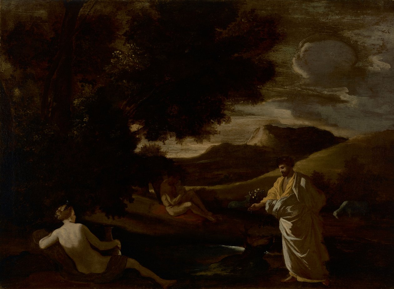 Midász király arannyá változtat egy tölgyfaágat alkotó: Nicolas Poussin