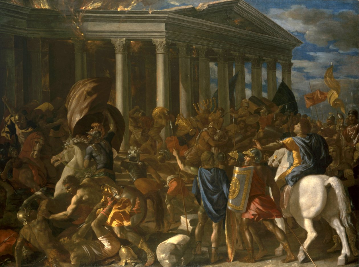 La destruction du temple de Jerusalem – A jeruzsálemi templom lerombolása, Poussin, Nicolas (1594-1665). Olajfestmény alkotó: Nicolas Poussin