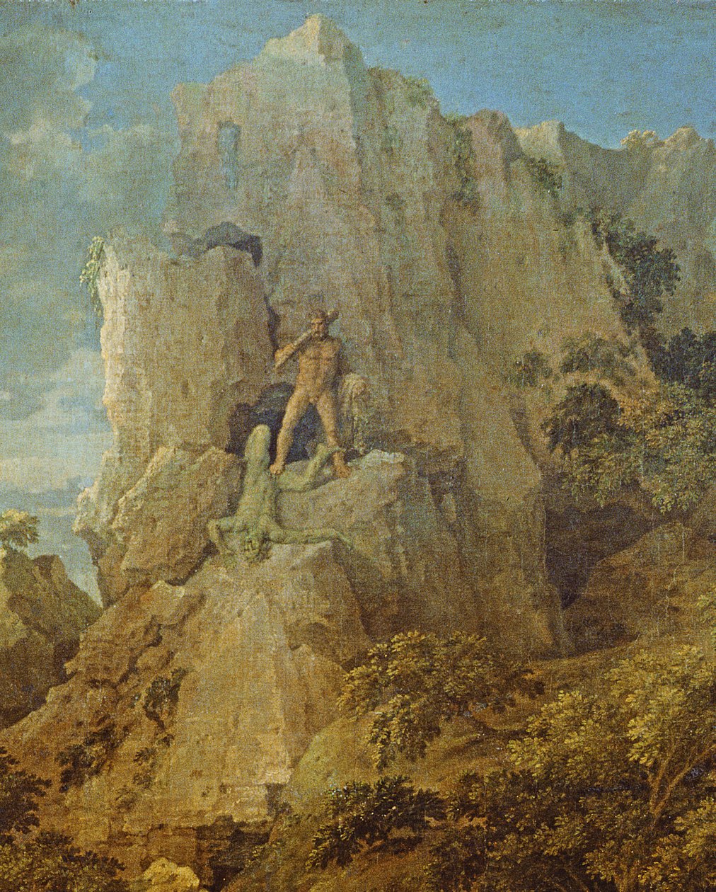 Tájkép Herkulessel és Kakosszal, 1656 körüli olaj, vászon 205776 részlete alkotó: Nicolas Poussin