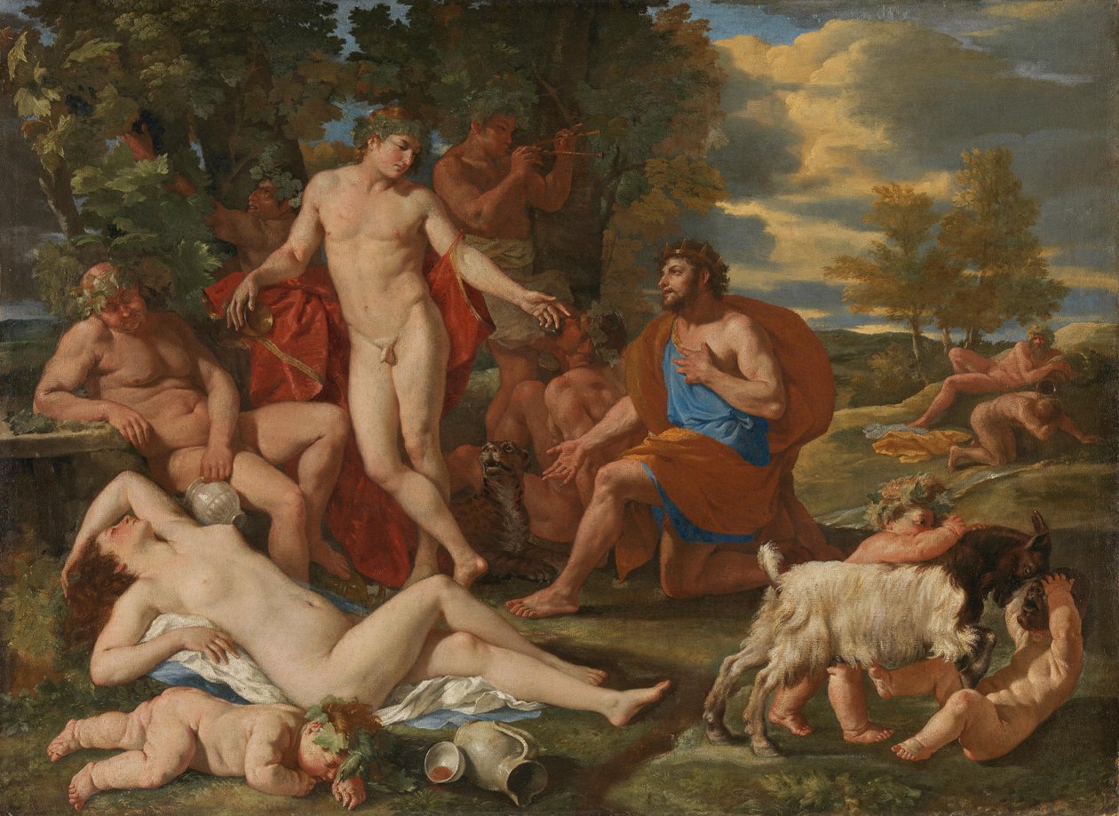 Midasz és Bacchus alkotó: Nicolas Poussin