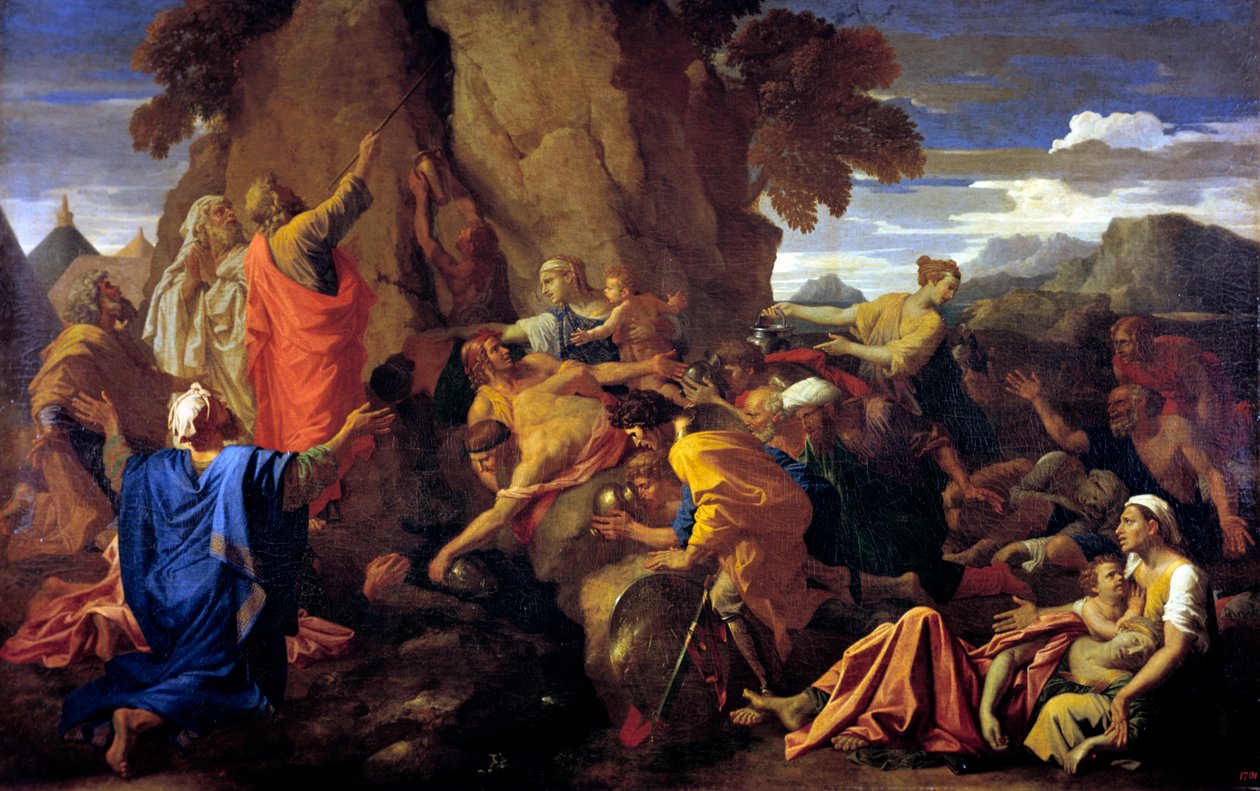 Mózes megüti a sziklát, 1649 alkotó: Nicolas Poussin
