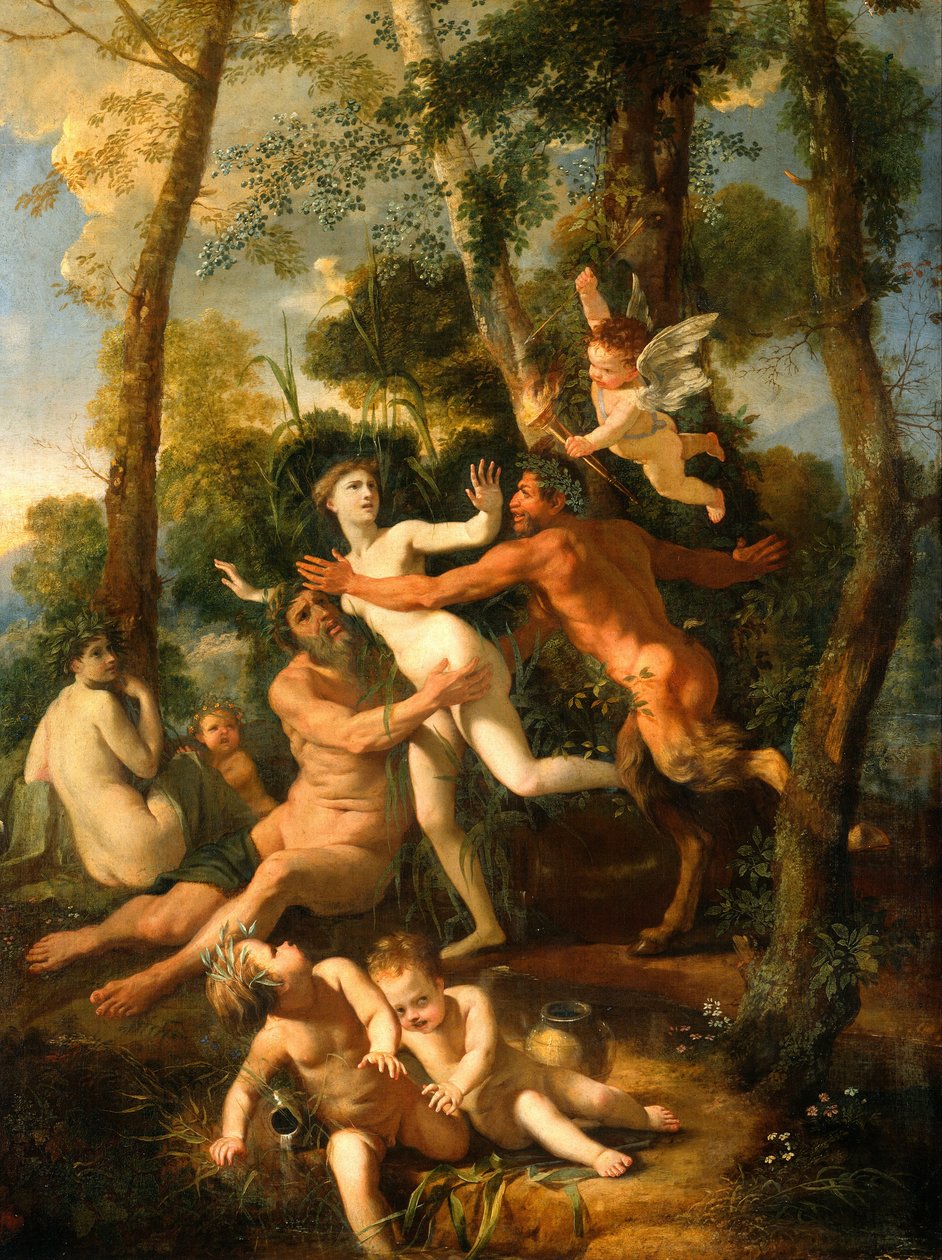 Pán és Szírinx, 1637 alkotó: Nicolas Poussin