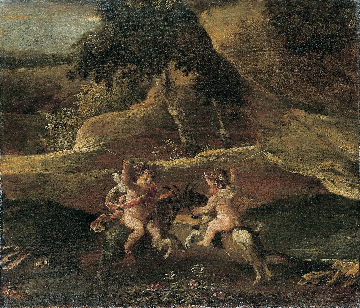 Putti harc a kecskékkel alkotó: Nicolas Poussin