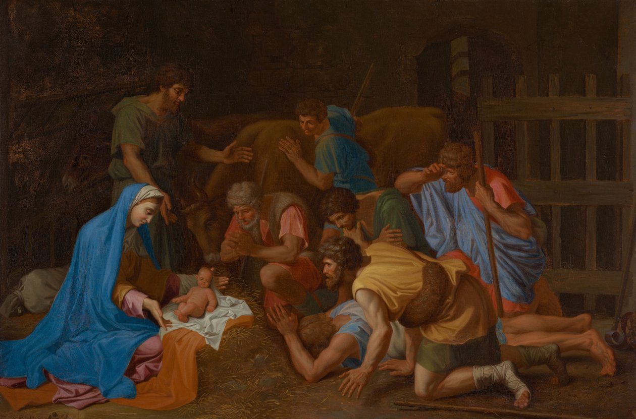 A pásztorok imádása alkotó: Nicolas Poussin