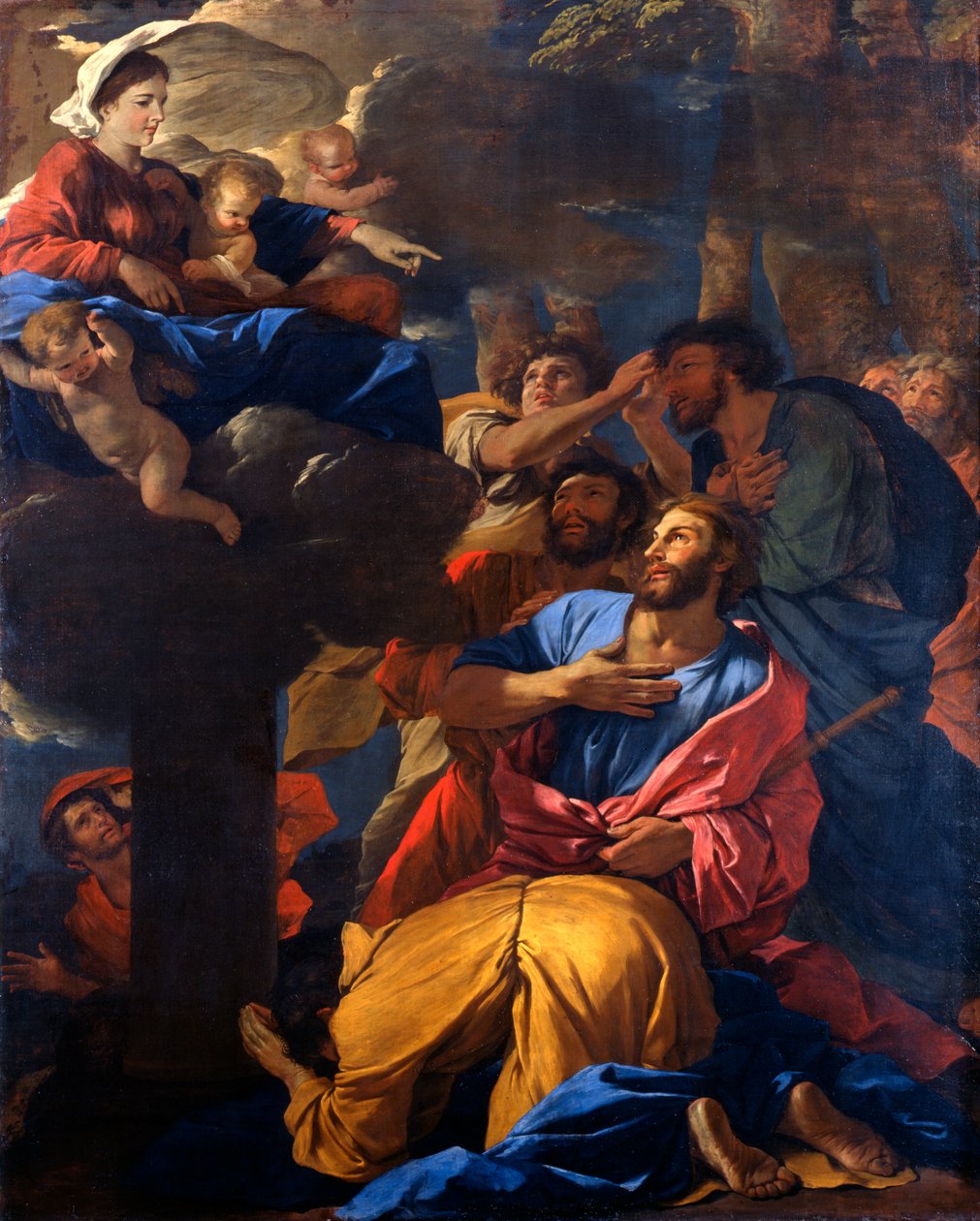 A Szűzanya jelenése Nagy Szent Jakabnak, 1629-1630 alkotó: Nicolas Poussin