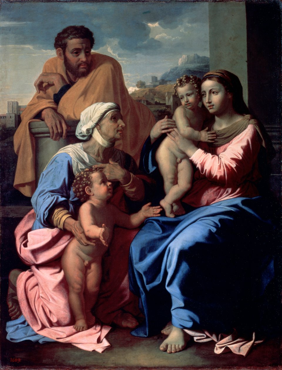 A Szent Család Keresztelő Jánossal és Szent Erzsébettel, 1644-1655. alkotó: Nicolas Poussin