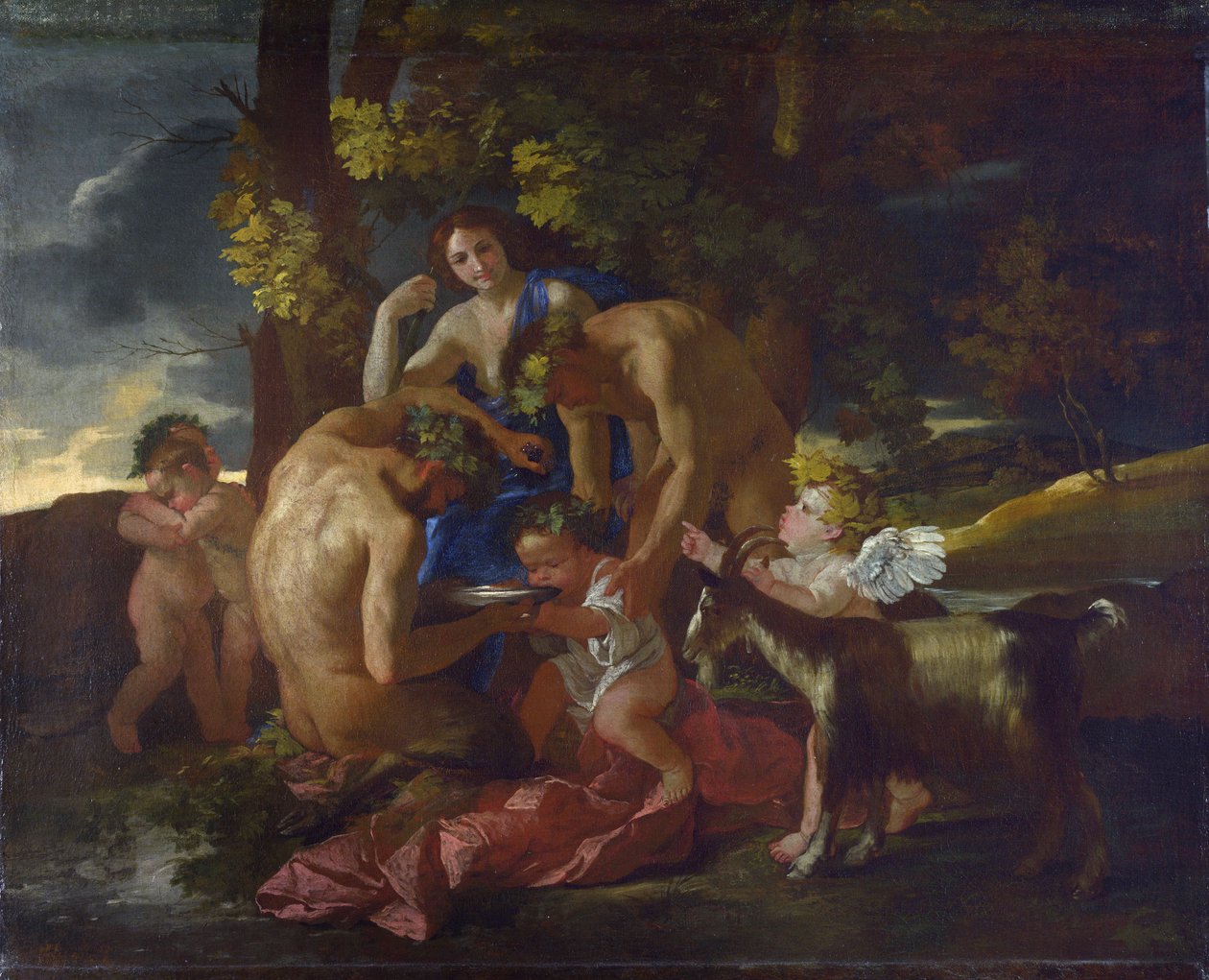 Bacchus nevelése, 1628-29 körül alkotó: Nicolas Poussin