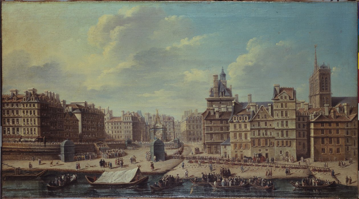 Ünnepség a Place de Grève-on Marie-Thérèse hercegnő, a Dauphin lánya születése alkalmából, 1746 júliusában. alkotó: Nicolas Raguenet