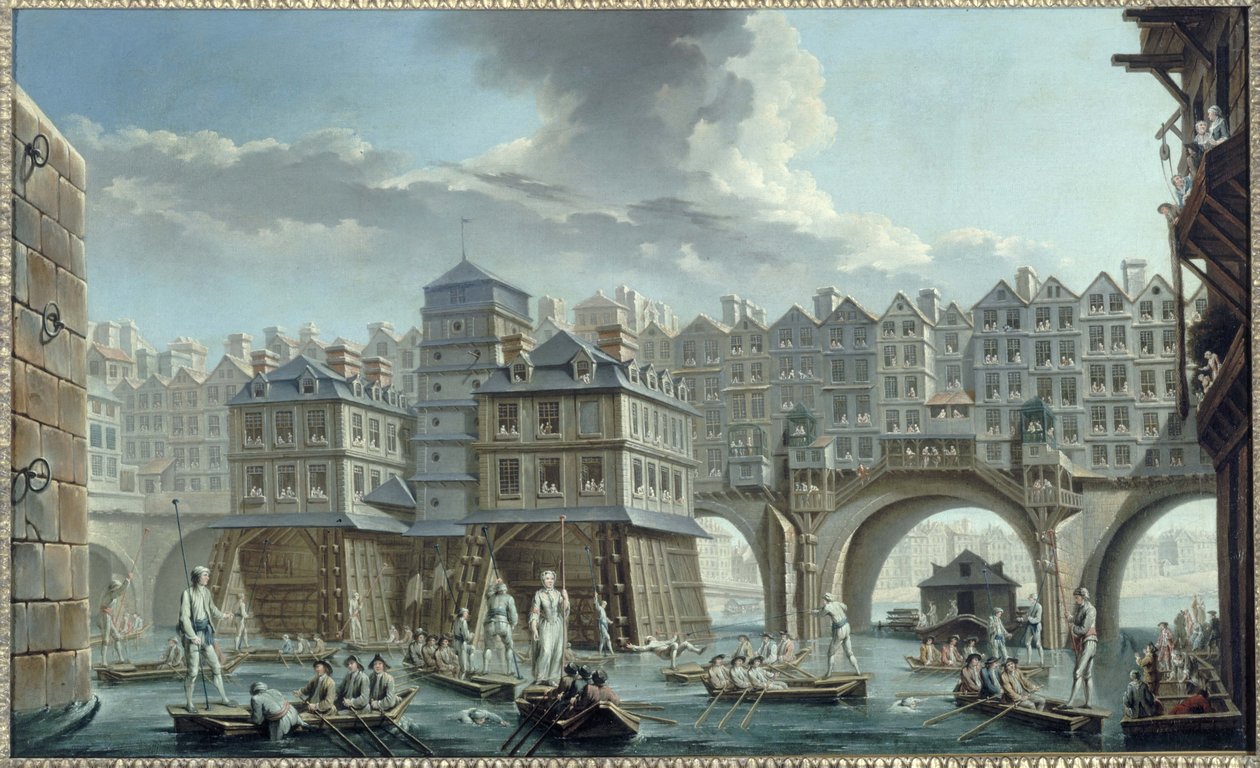 Tengerészverseny, a Pont Notre-Dame és a Pont au Change között alkotó: Nicolas Raguenet