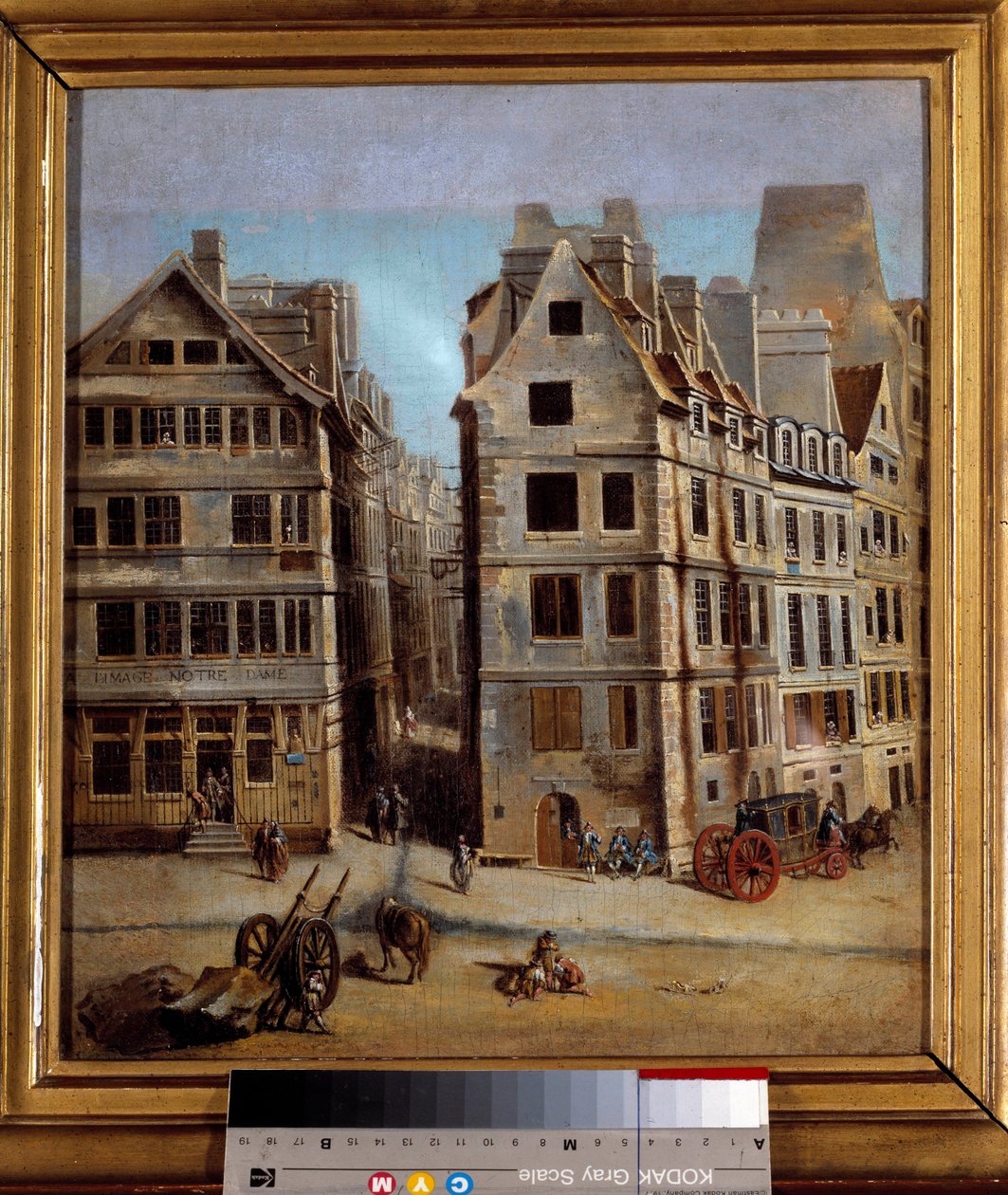 A kabaré Egy sikátor látképe és egy város tevékenysége a 18. században. Nicolas Jean Baptiste Raguenet (1715-1793) festménye 1751. Karnevál Múzeum alkotó: Nicolas Raguenet