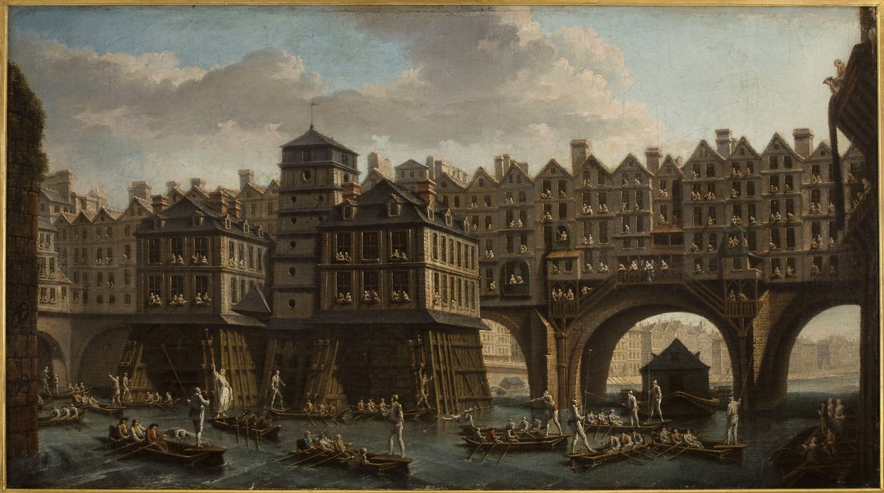 A hajósok tornája a Pont Notre-Dame és a Pont au Change között. alkotó: Nicolas Raguenet