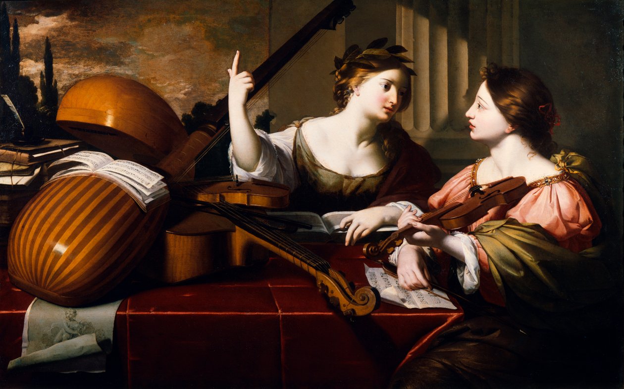 A zene isteni ihletése, 1640 körül alkotó: Nicolas Regnier