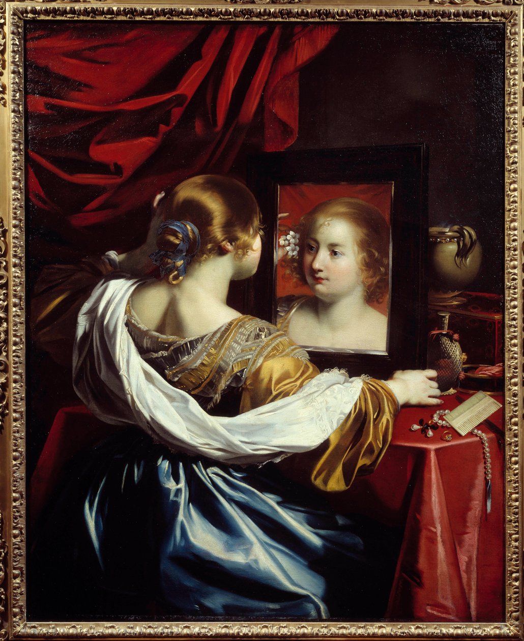 Fiatal nő a WC-ben Nicolas Regnier (1590-1667) festménye 1626 V. 1,3x1,05 m Lyon, musee des Beaux Arts - Fiatal nő a WC-nél. Nicolas Regnier (1590-1667) festménye alkotó: Nicolas Regnier