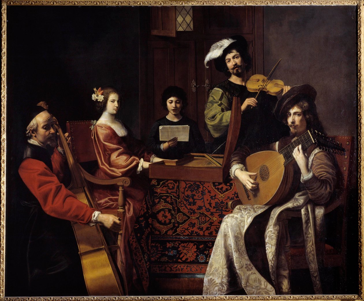 Barokk zene: „” A koncert””” Vonós hangszeren játszó zenészek. Nicolas Tournier (1590-1657) festménye 17. század V. 1,88x2,26 m alkotó: Nicolas Tournier