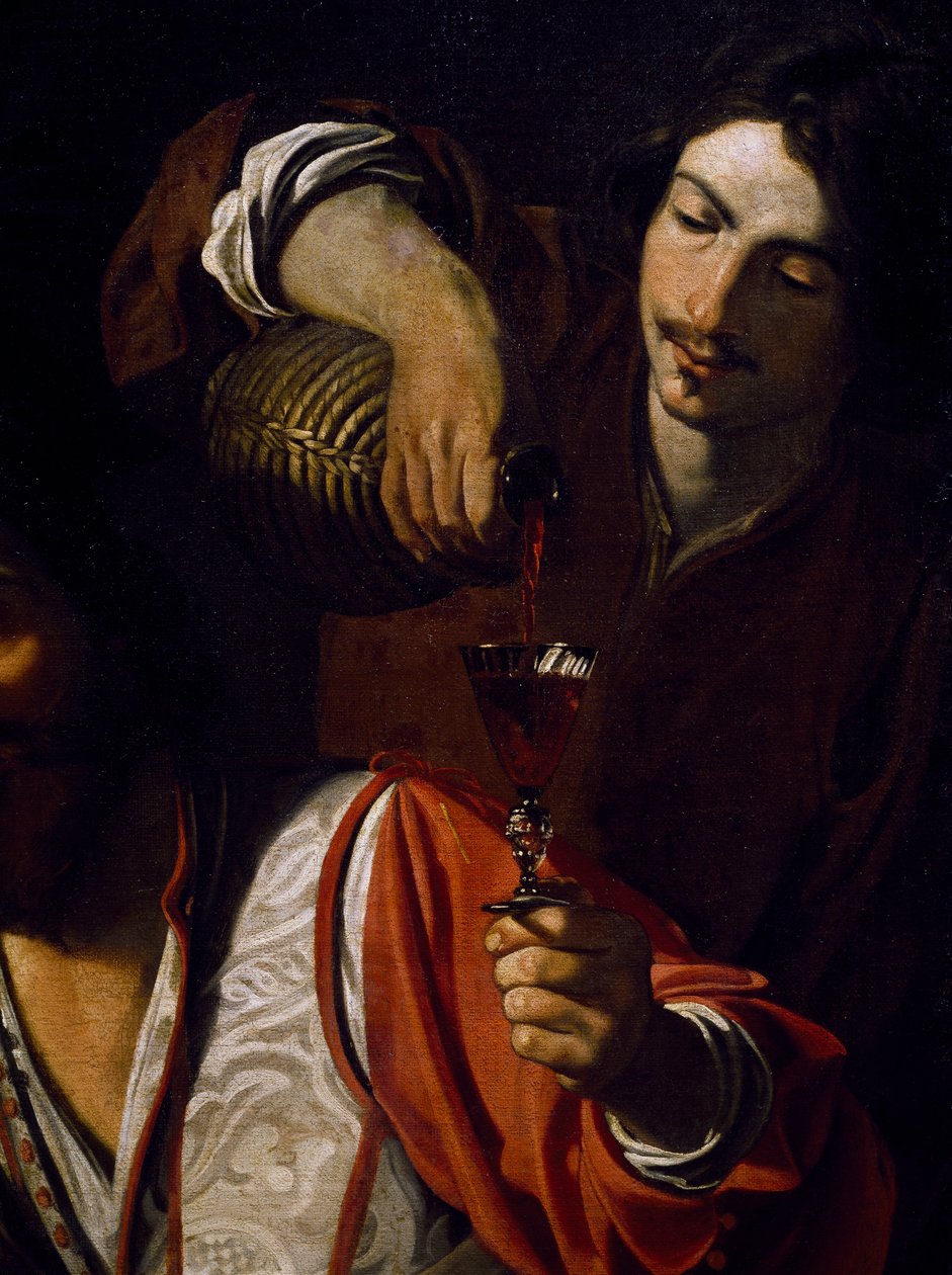 Bort tölt szolga, részlet az Ivók találkozójából, Nicolas Tournier (1590-ben-1639 előtt megkeresztelkedett), olaj, vászon alkotó: Nicolas Tournier