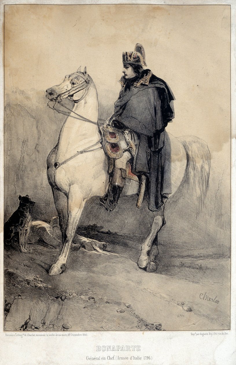 I. Bonaparte Napóleon (1769-1821), az olasz hadsereg fővezérének lovas portréja alkotó: Nicolas Toussaint Charlet