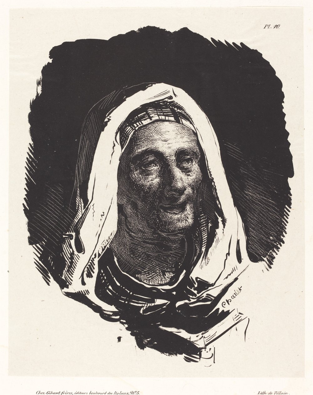 Egy öregasszony feje alkotó: Nicolas Toussaint Charlet