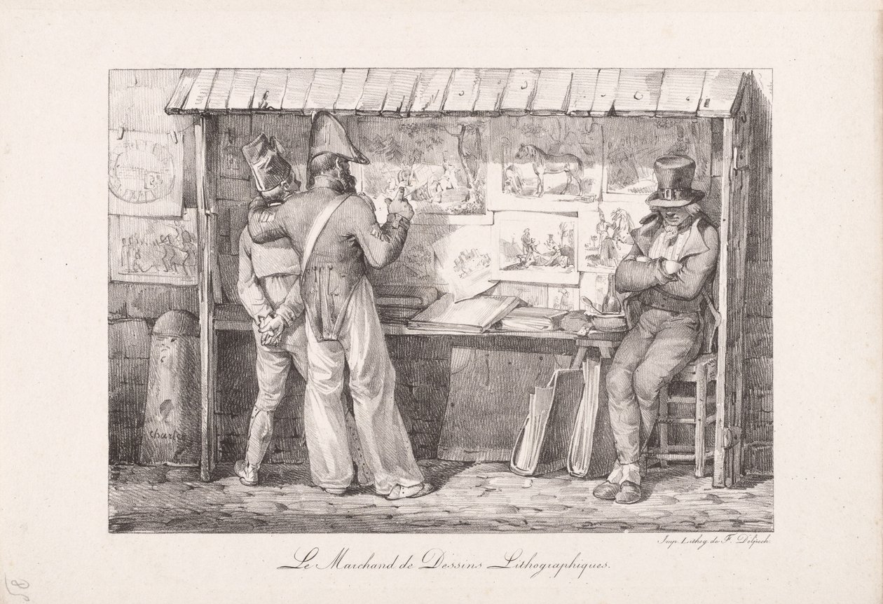 A litográfia eladó alkotó: Nicolas Toussaint Charlet