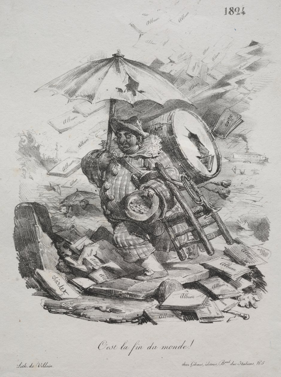 Litográfiai vázlatok: itt a világ vége! (homlokzat) alkotó: Nicolas Toussaint Charlet