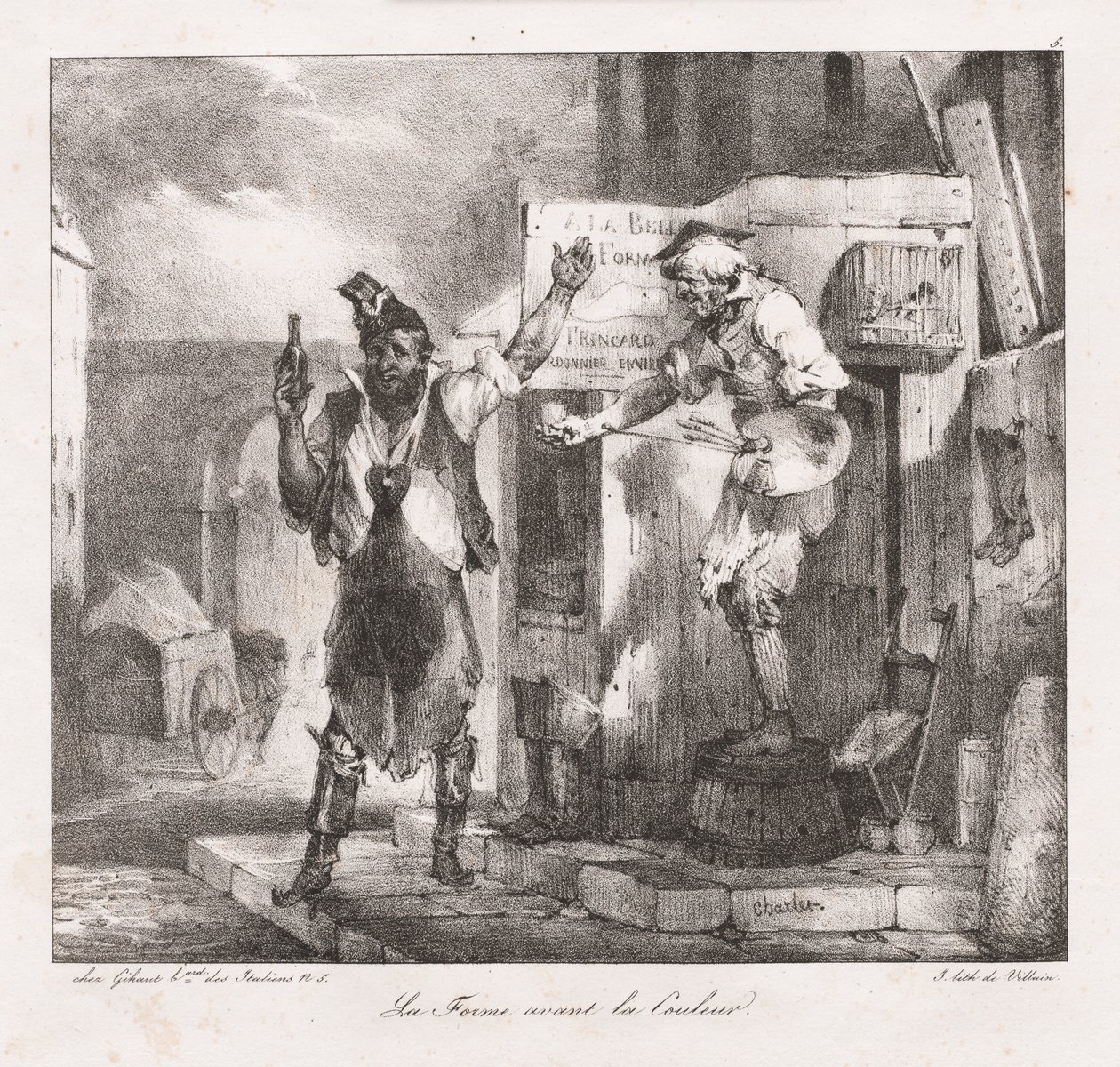 Charlet litográfiai vázlatai: Forma a szín előtt, 1823. alkotó: Nicolas Toussaint Charlet