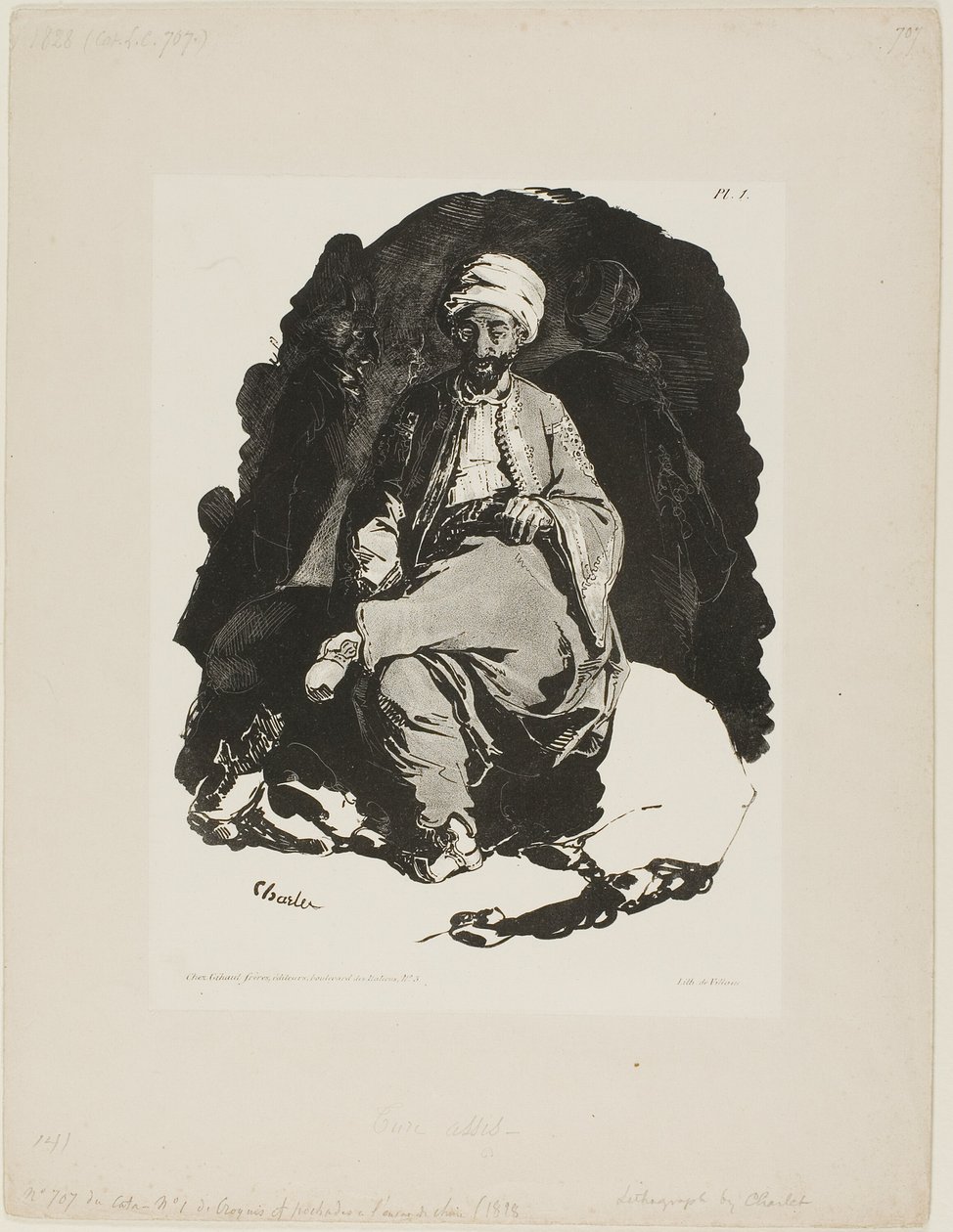 Ülő török, első tányér Charlet Ink Sketches-ből alkotó: Nicolas Toussaint Charlet