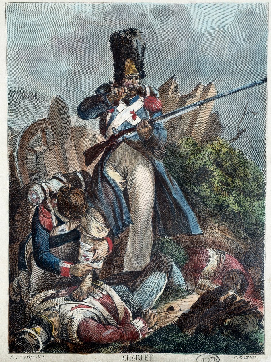 A francia katona. (Grenadier I empire wesse) Nicolas Toussaint Charlet metsze (1792-1845) alkotó: Nicolas Toussaint Charlet