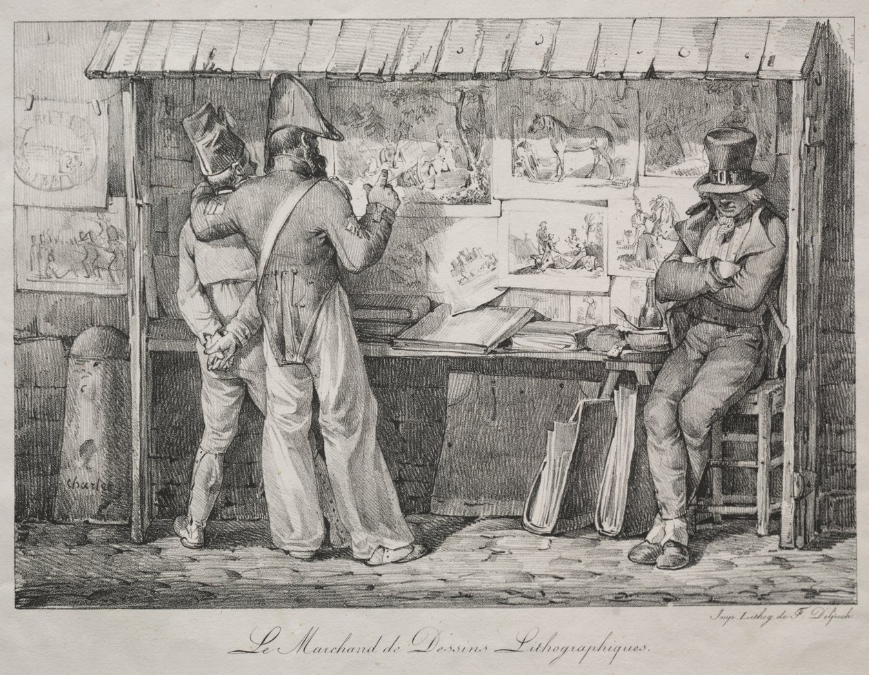 A litográfia kereskedő alkotó: Nicolas Toussaint Charlet