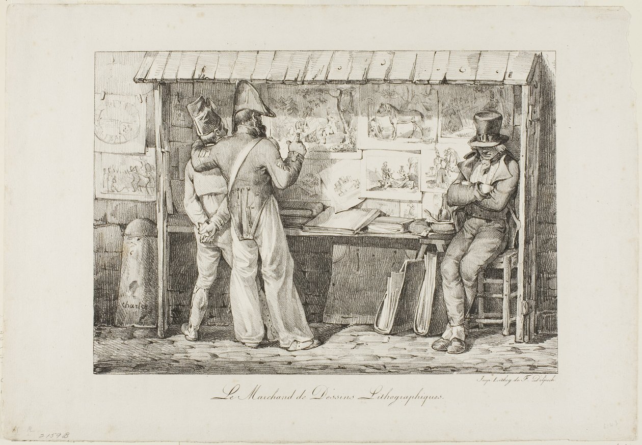 A litográfia eladó alkotó: Nicolas Toussaint Charlet