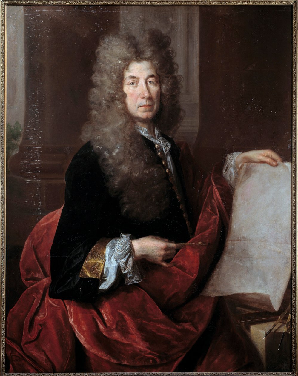 Jules Hardouin Mansart (1646-1708) építész és XIV. Lajos király épületeinek felügyelőjének portréja Nicolas de Largilliere festménye (1656-1746) 17. századi Metz, Musee des Beaux Arts alkotó: Nicolas de Largillière