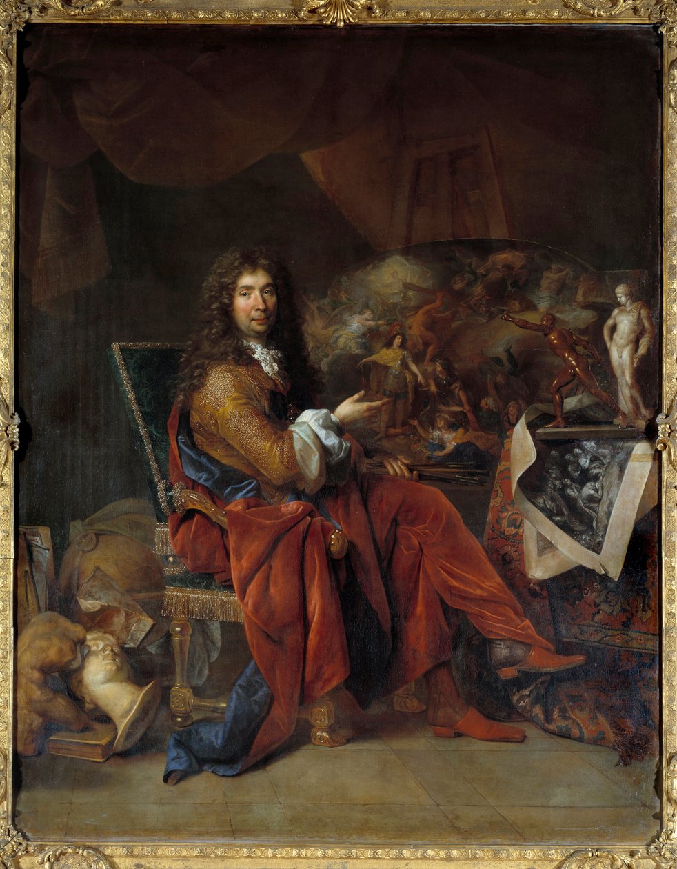 Charles Lebrun (Le Brun) (1619-1690), XIV. Lajos király első festőjének portréja Nicolas de Largilliere (1656-1746) festménye Dim. 2,32 x 1,81 m. Párizs. Louvre múzeum alkotó: Nicolas de Largillière