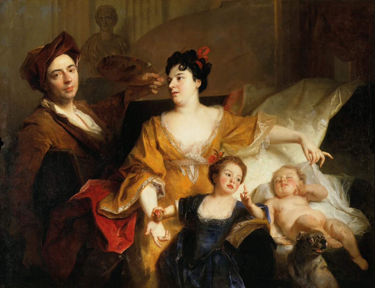 A művész önarcképe családjával, 1704 körül (olaj, vászon) alkotó: Nicolas de Largillière