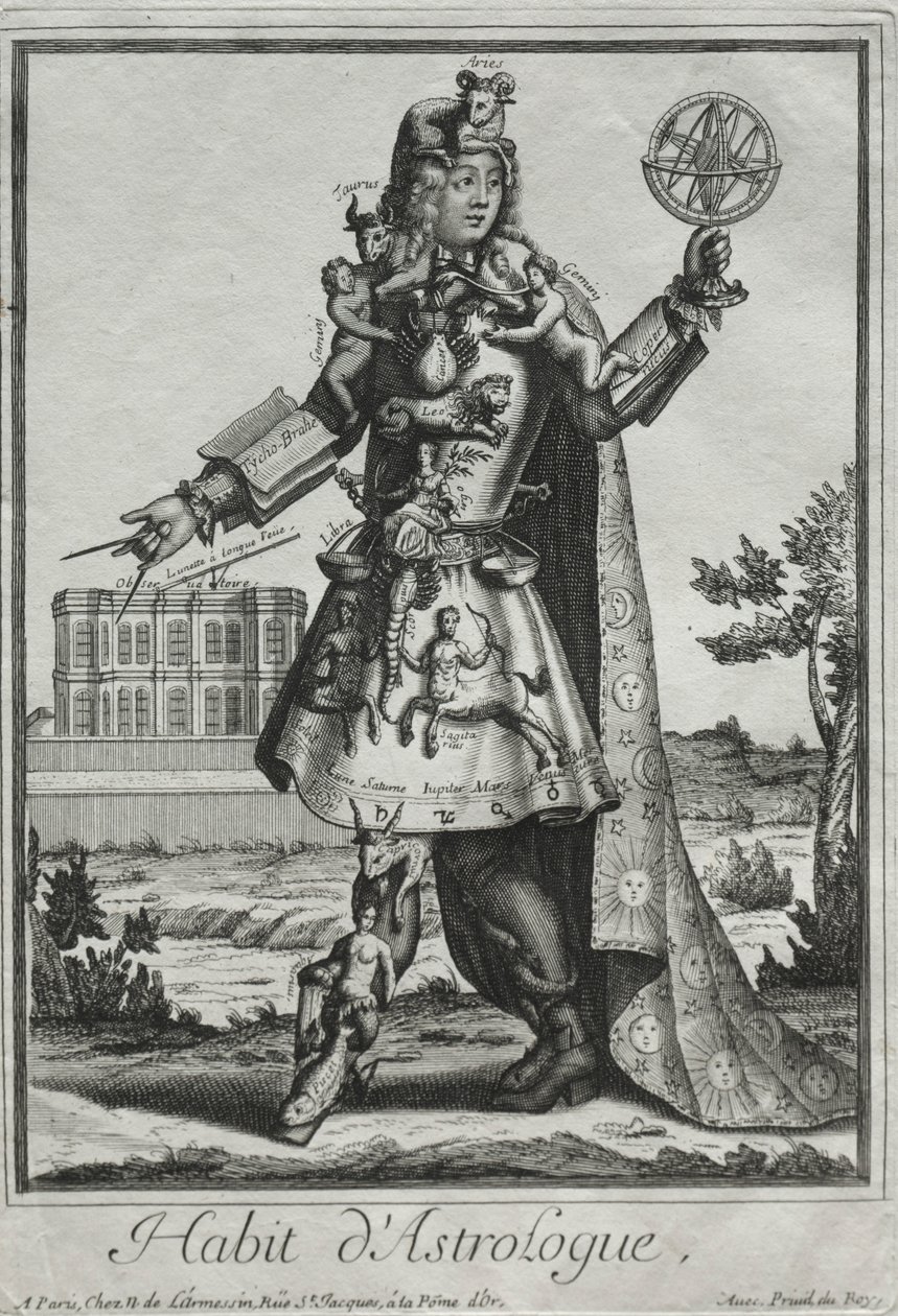 Fantasztikus jelmezek: Az asztrológus jelmeze, c. 1690. alkotó: Nicolas de Larmessin II