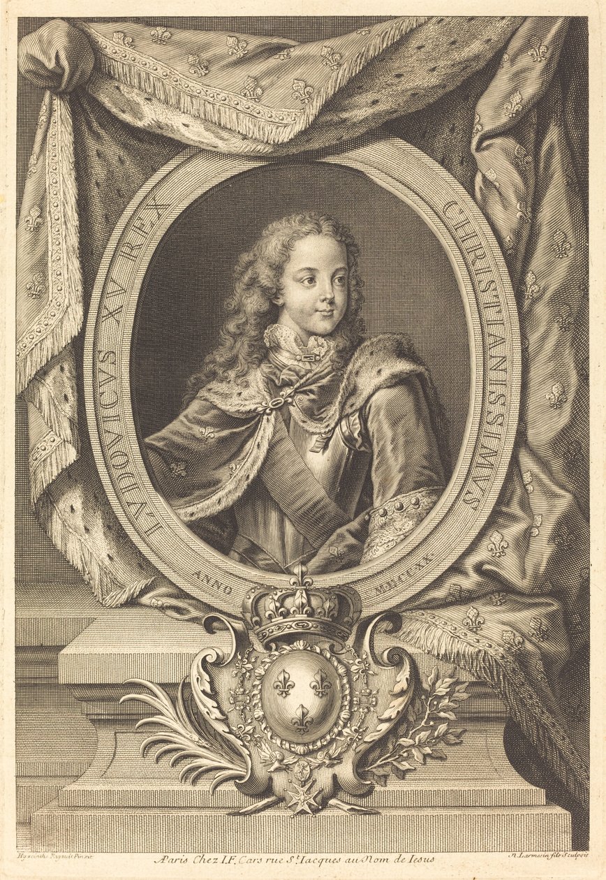 Lajos XV alkotó: Nicolas de Larmessin IV after Hyacinthe Rigaud