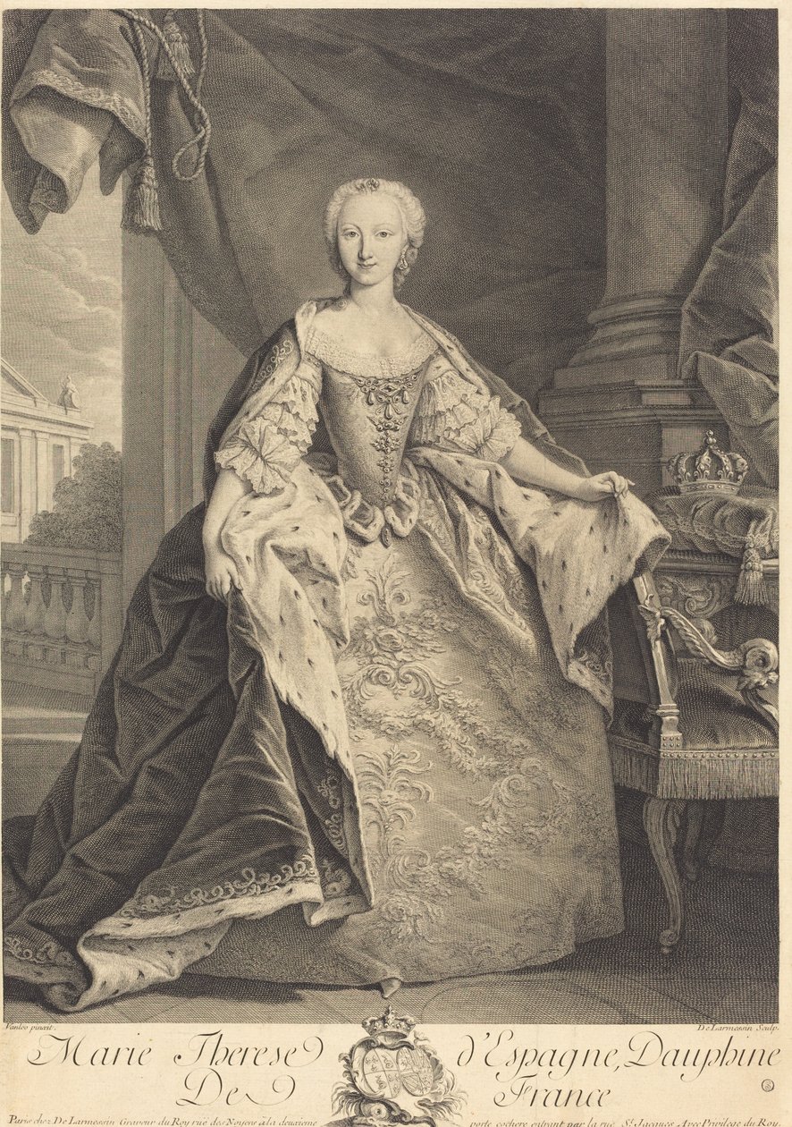 Marie Therese spanyol, Dauphine francia alkotó: Nicolas de Larmessin IV after Jean Baptiste Van Loo