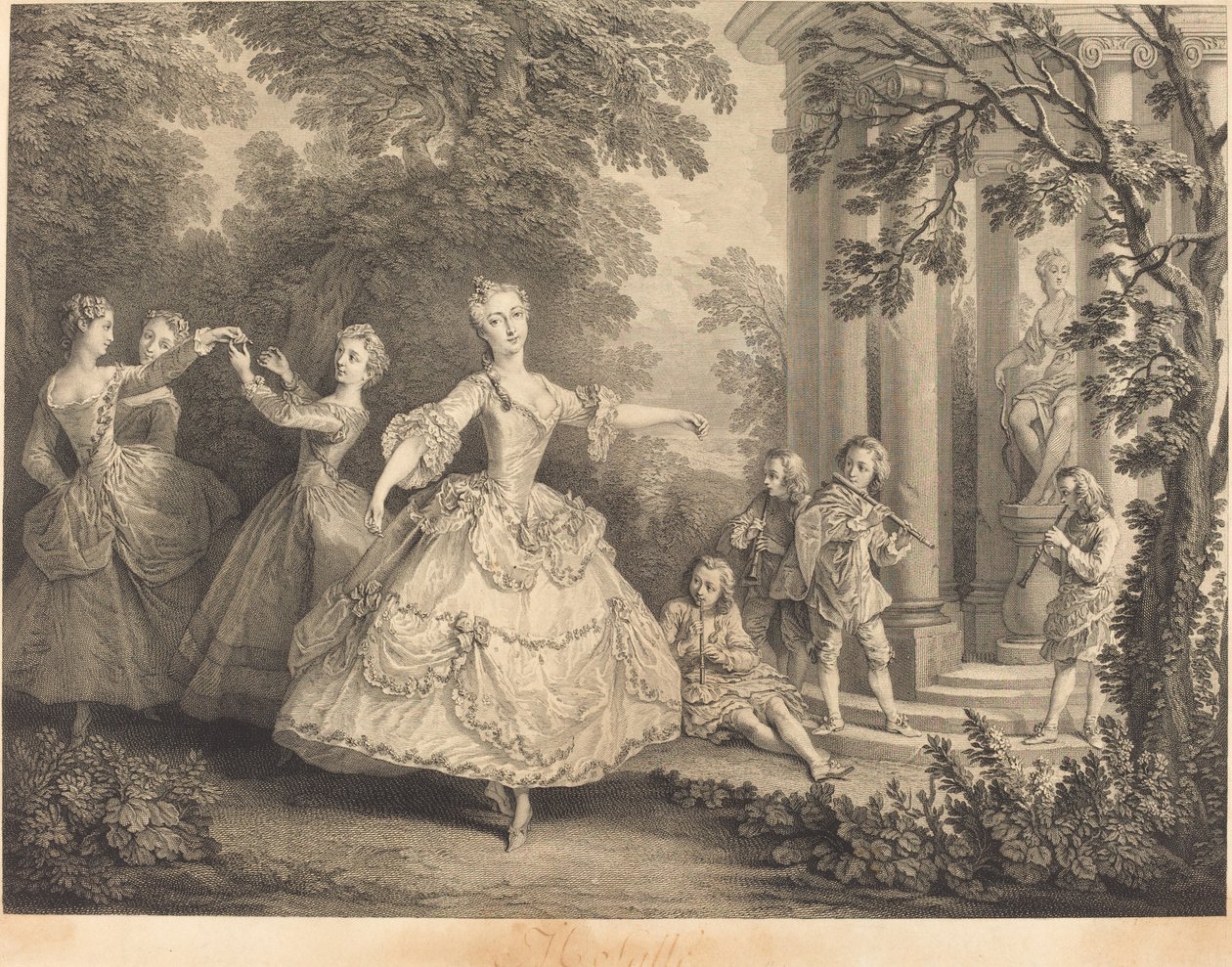 Miss Hall alkotó: Nicolas de Larmessin IV after Nicolas Lancret