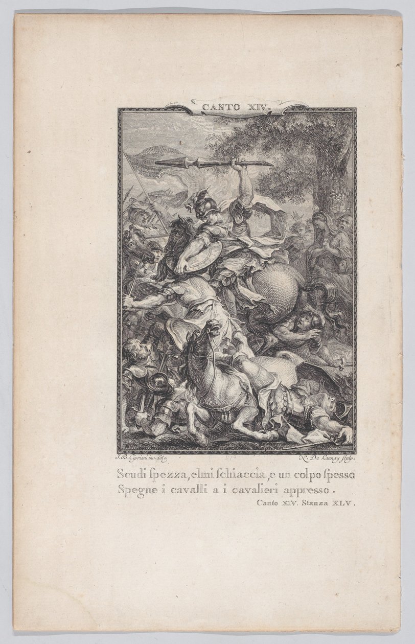 14. ének, 45. strófa, Orlando Furioso, 1774., 1774. alkotó: Nicolas de Launay