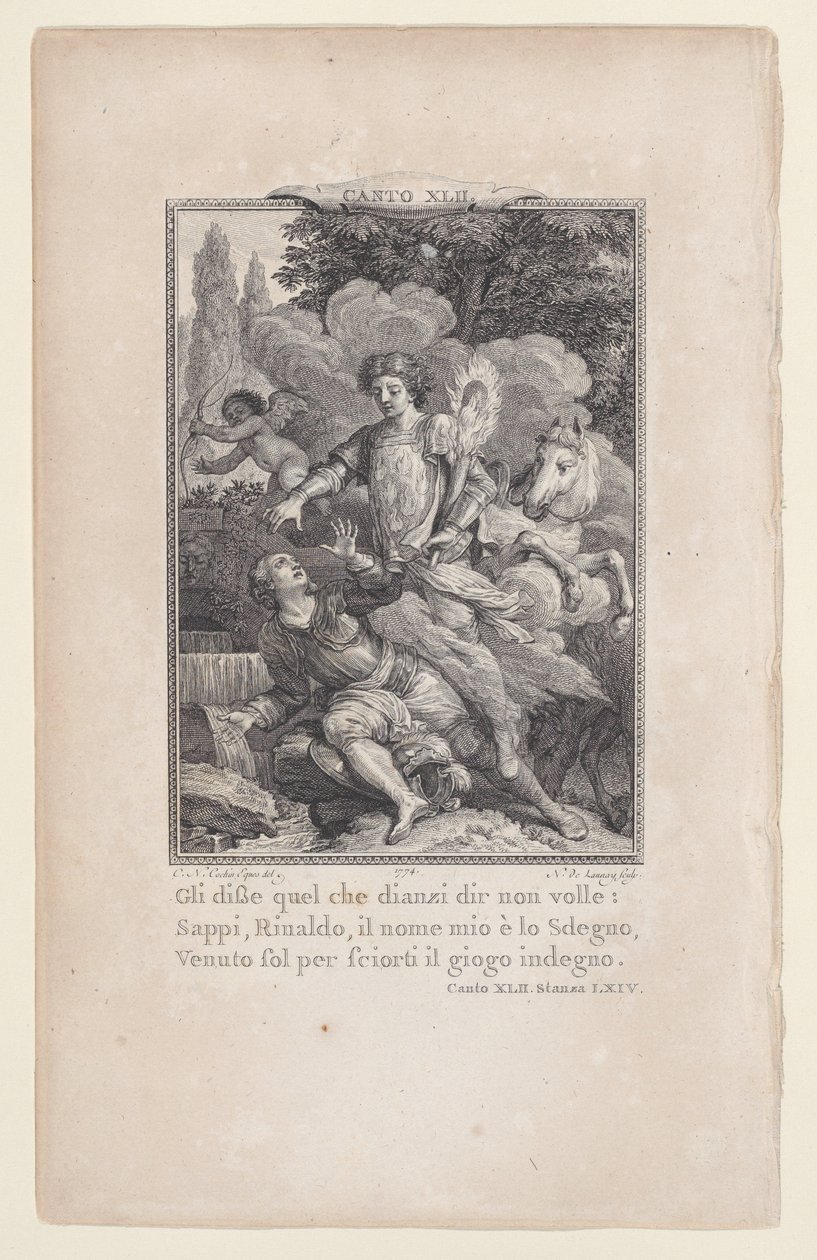 42. ének, 64. szoba, Orlando Furioso, 1774., 1774. alkotó: Nicolas de Launay