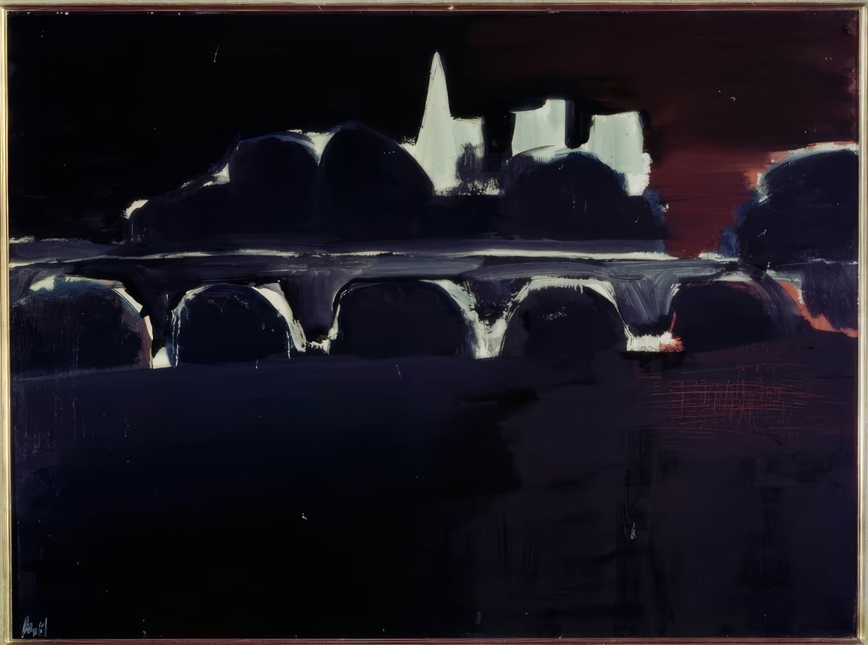 Párizs éjszakai látképe alkotó: Nicolas de Staël