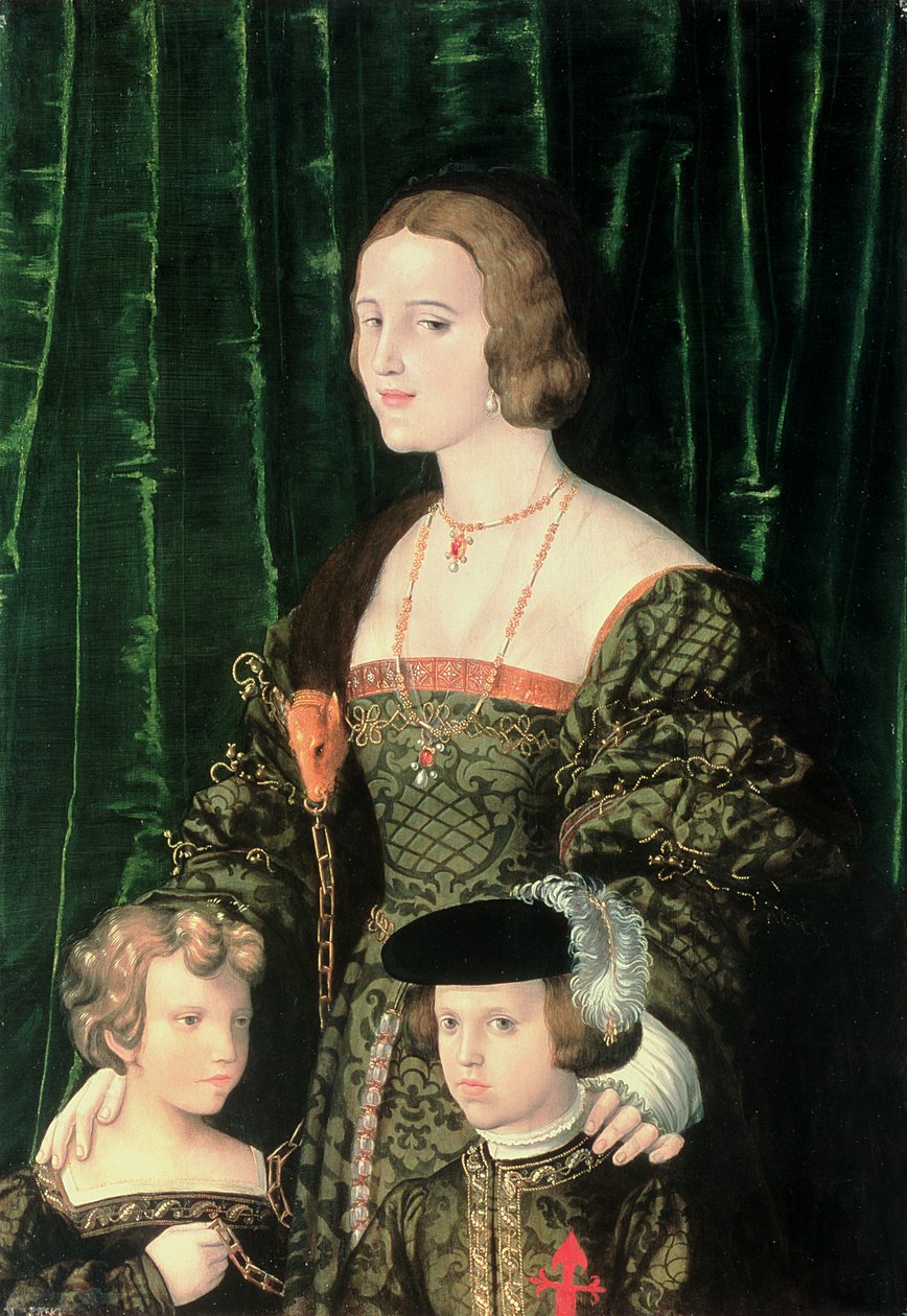 Kasztíliai Madonna (1479-1555), az ifjú V. Károly (1500-58) és húga. alkotó: Nicolaus Alexander Mair von Landshut