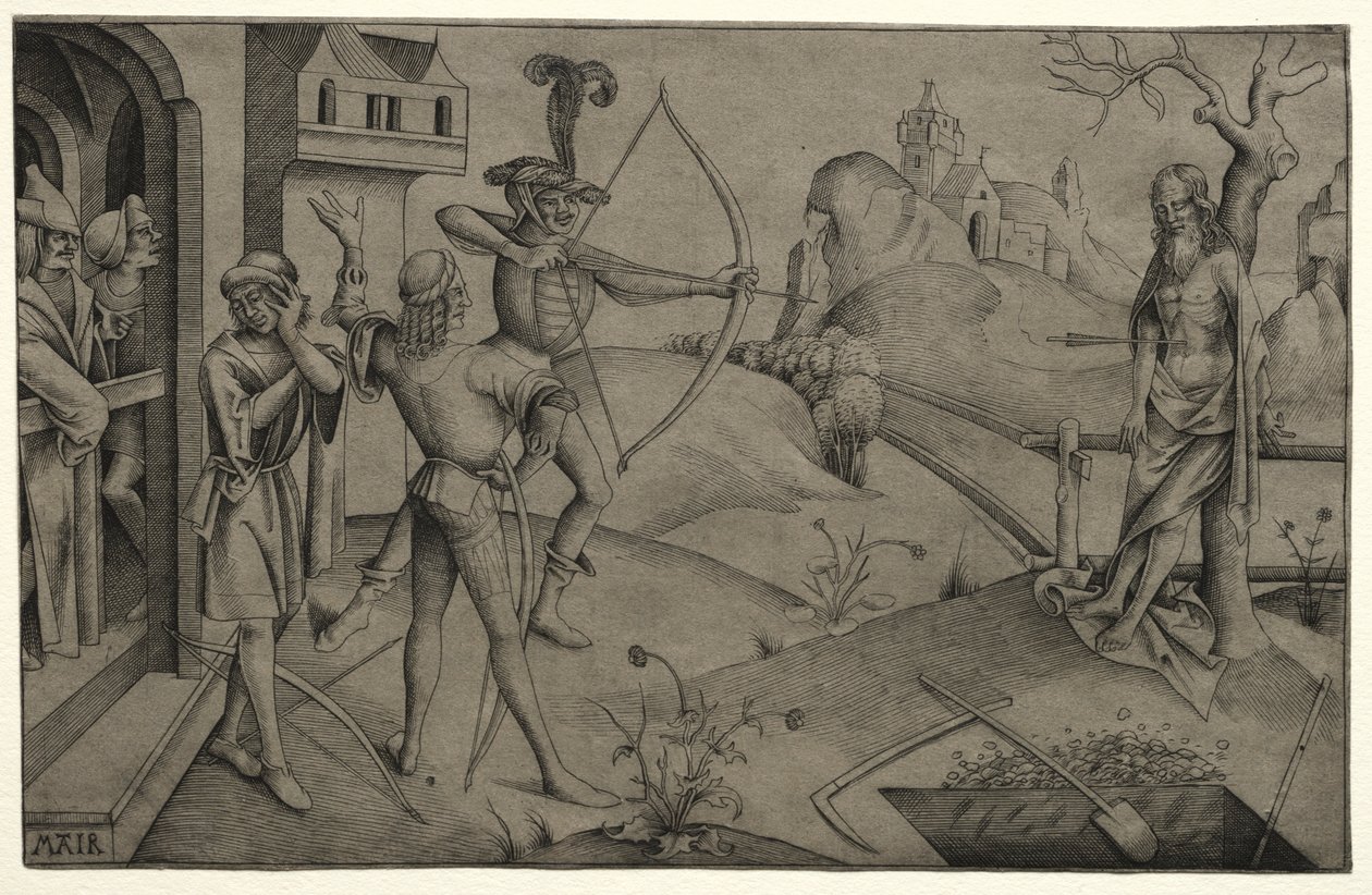 A Kings Sons lövöldözős atyjuk holttestére, 1495-1504. alkotó: Nicolaus Alexander Mair von Landshut