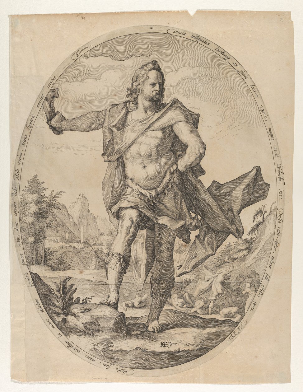 Sámson az Ószövetség hősei és hősnőiből, kb. 1597., kb. 1597. alkotó: Nicolaus Braeu