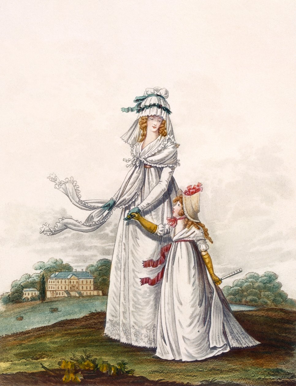 Reggeli ruhák, ábra. 63 és ábra. 64. a "The Gallery of Fashion"-ból, 1797 alkotó: Nicolaus von Heideloff